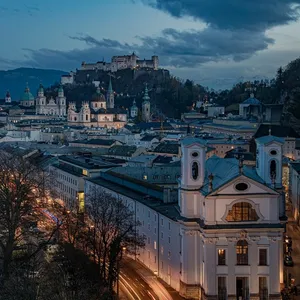 Foto van Salzburg in de avond